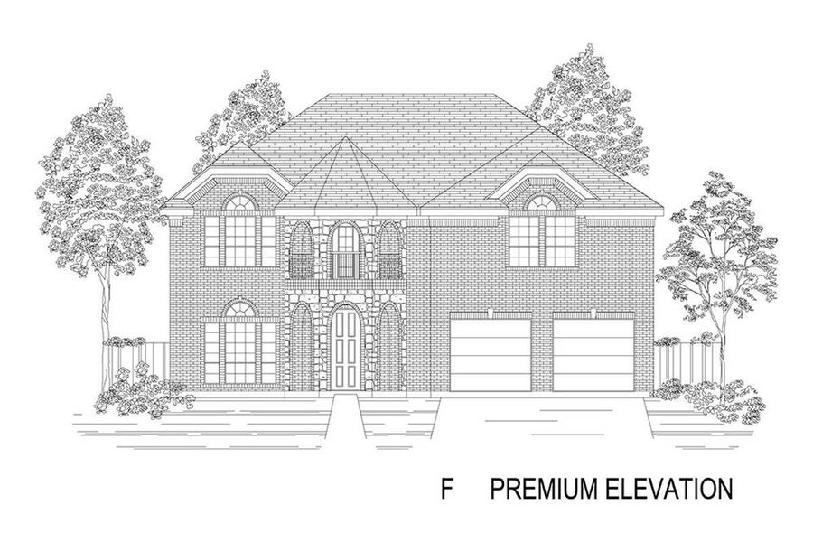 Representative rendering of the exterior for the Hillcrest 45 2F (w/Media) by First Texas Homes (Image 10).
