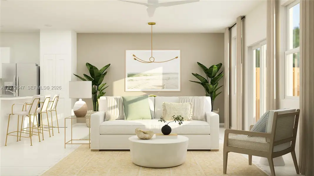 Furnished interior view inside a new home in Le Jardine, Florida City (Image 3).