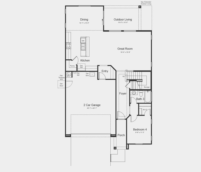 2D floor plan layout for the Paisley by Taylor Morrison in La Mira, Mesa, AZ (Image 6).