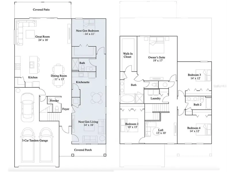 2D floor plan layout of this home in , Davenport, FL (Image 4).