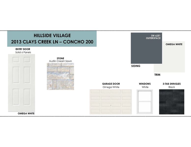 Sample of building materials used in homes in Hillside Village, Temple (Image 3).