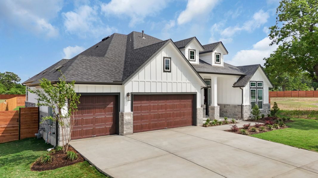 Front exterior of a new home in Broken Oak, Georgetown, TX, highlighting curb appeal (Image 32).