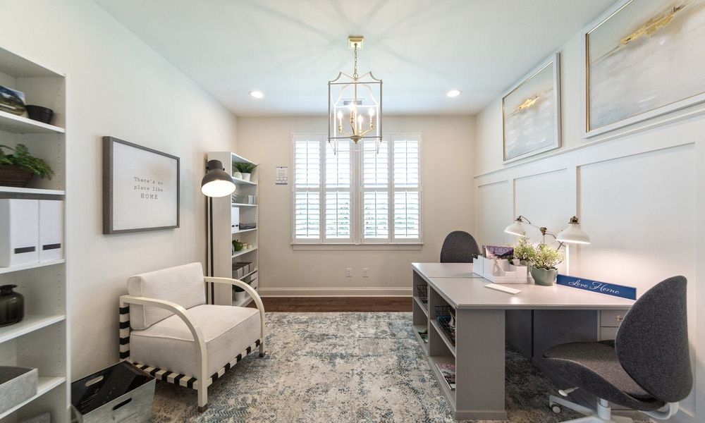 Representative furnished interior of a home built from the Coronado by Classica Homes in Weddington Grove, Weddington (Image 13).