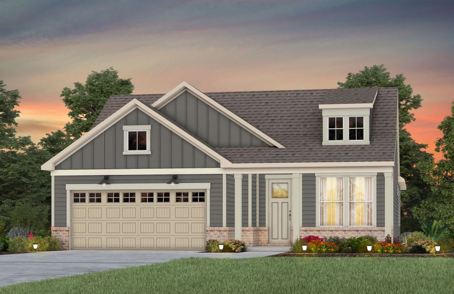 Front exterior of a new home in Carolina Riverside, Belmont, NC, highlighting curb appeal (Image 20). Front exterior of a new home in Carolina Riverside, Belmont, NC, highlighting curb appeal (Image 20).
