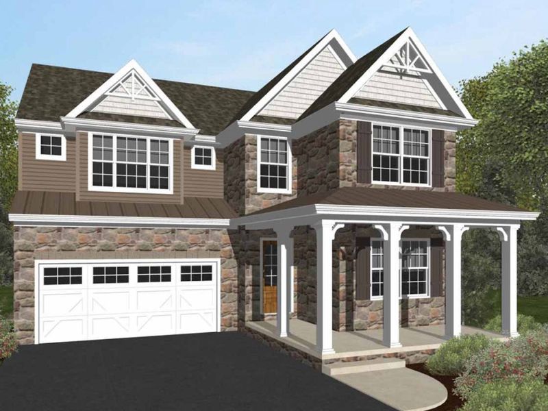 Representative exterior photo of a completed home built from the Manchester by Keystone Custom Homes in Preserve at Mayes Meadow, Cornelius, NC (Image 11).