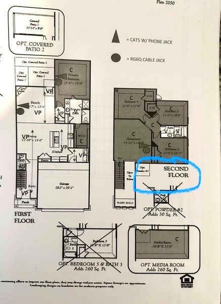 Floor plan shows the media room addition!