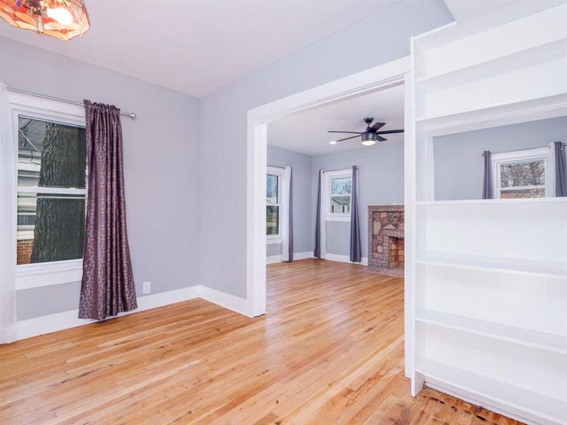 Dining room with shelves for your treasures
