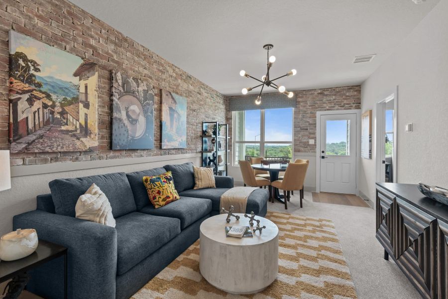 Representative furnished interior of a home built from the Apollo – Augustine Collection by Chesmar Homes in Santa Rita Ranch, Liberty Hill (Image 8). Representative furnished interior of a home built from the Apollo – Augustine Collection by Chesmar Homes in Santa Rita Ranch, Liberty Hill (Image 8).