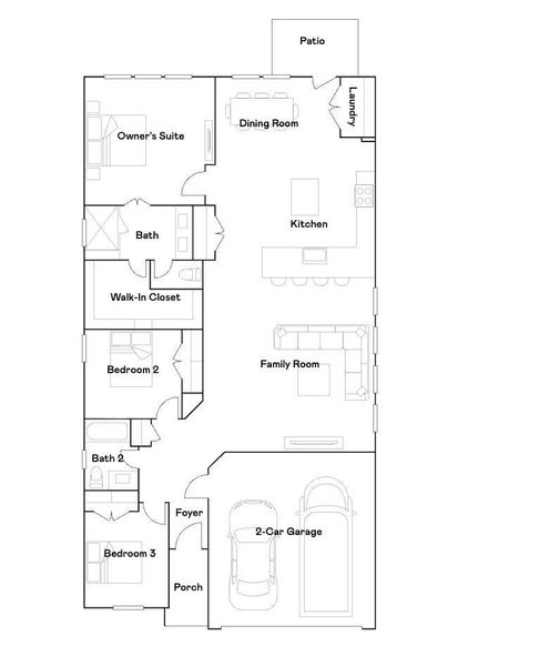 2D floor plan layout of this home in Samara, League City, TX (Image 2).