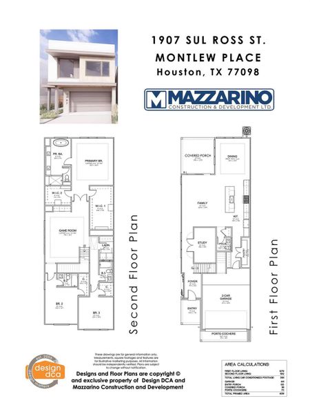 Please be aware that these plans are the property of the architect/builder designer that designed them not DUX Realty, Mazzarino Construction or 1907 SUL ROSS LLC. Please be aware that these plans are the property of the architect and are protected from reproduction and sharing under copyright law. These drawing are for general information only. Measurements, square footages and features are for illustrative marketing purposes. All information should be independently verified.