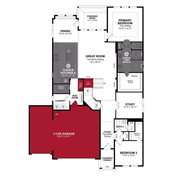 2D floor plan layout of this home in Goodland: Overlook 60', Venus, TX (Image 17). 2D floor plan layout of this home in Goodland: Overlook 60', Venus, TX (Image 17).