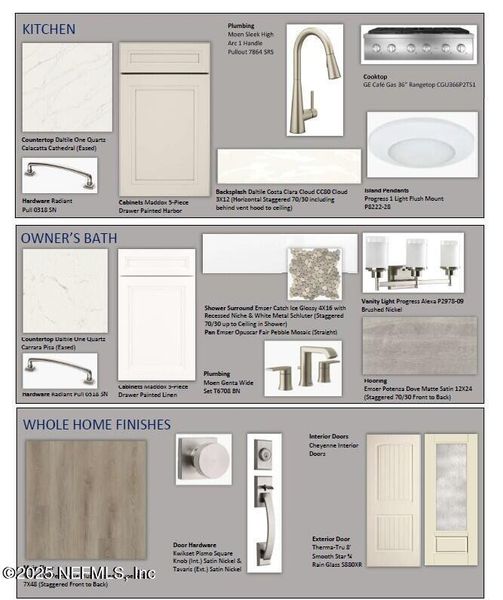 Sample of building materials used in homes in Oak Grove at SilverLeaf 70’, St. Augustine (Image 3).