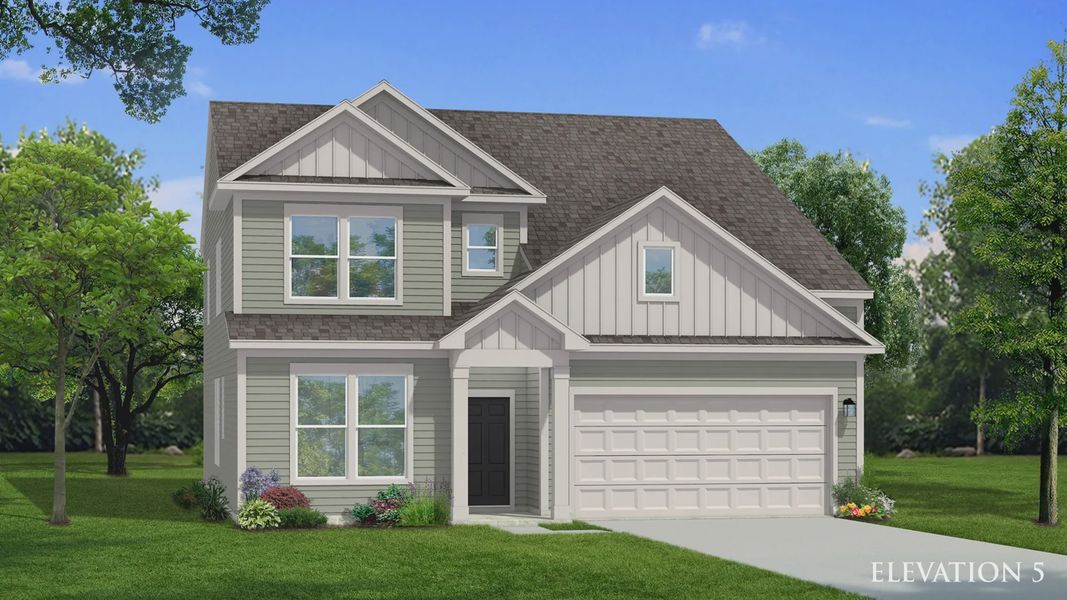 Representative exterior photo of a completed home built from the Wynwood by DRB Homes in Oakmont Manor, Oxford, NC (Image 23).