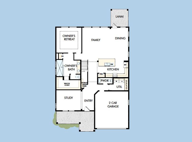 2D floor plan layout for the The Buckner by David Weekley Homes in Mariposa at EverRange, Jacksonville, FL (Image 3).