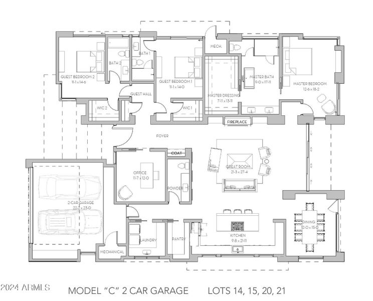 MODEL C 2 CAR FLOOR PLAN