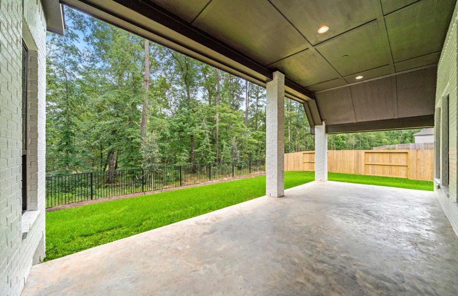 Exterior details and patio area of a home in Bridgeland 60′, Cypress (Image 2).