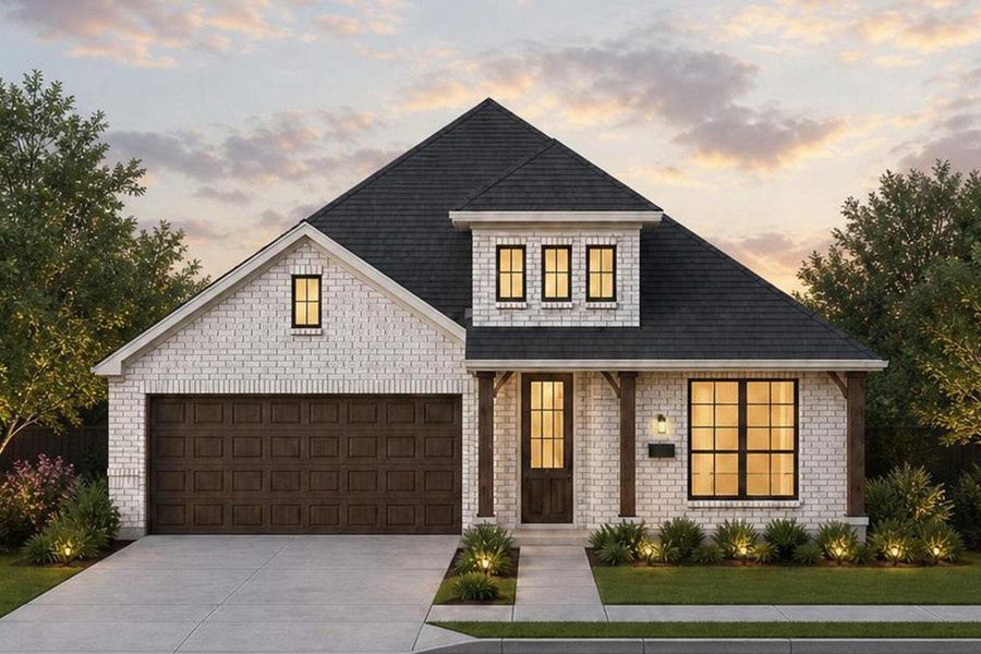 Representative exterior photo of a completed home built from the American Home - Executive Platinum by Grand Homes in Edgewater, Fate, TX (Image 5).