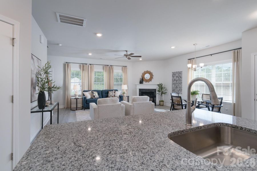 Kitchen looking into family room