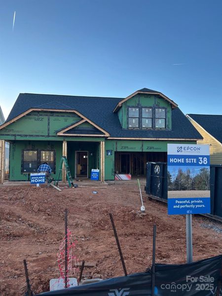 In-progress construction of a new home in The Courtyards at Hodges Farm, Charlotte, NC (Image 5).