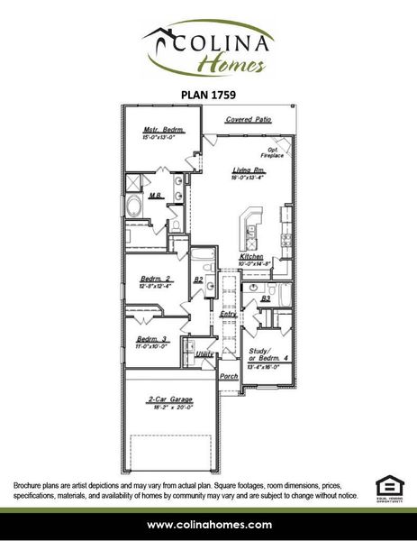 2D floor plan layout of this home in Cypress Green, Hockley, TX (Image 6).