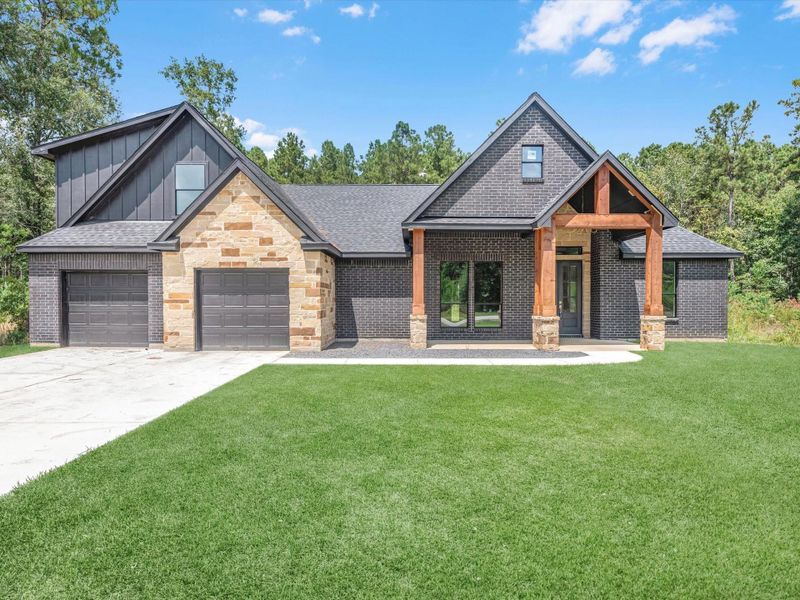 This moody exterior is so unique and has a great curb appeal