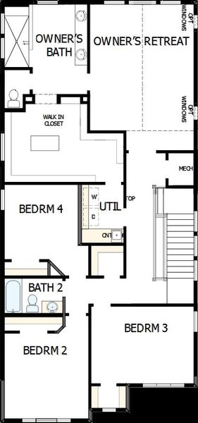 2D floor plan layout of this home in Revel Crossing at Wolf Ranch - The Panorama Collection, Colorado Springs, CO (Image 5). 2D floor plan layout of this home in Revel Crossing at Wolf Ranch - The Panorama Collection, Colorado Springs, CO (Image 5).