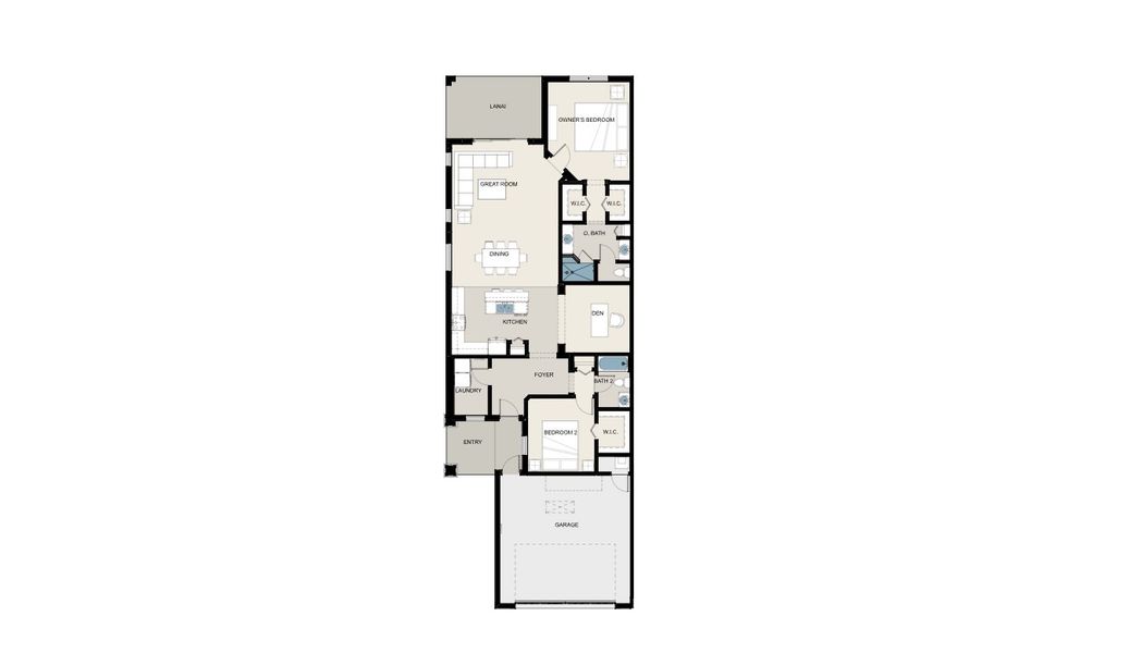 2D floor plan layout of this home in Reflection Villas at Watercolor Place, Bradenton, FL (Image 5).