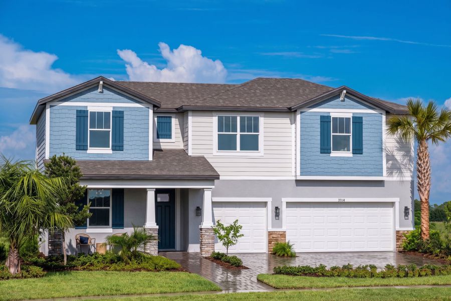 Representative exterior photo of a completed home built from the Red Bud by Mattamy Homes in Pasadena Ridge Master, Dade City, FL (Image 21). Representative exterior photo of a completed home built from the Red Bud by Mattamy Homes in Pasadena Ridge Master, Dade City, FL (Image 21).