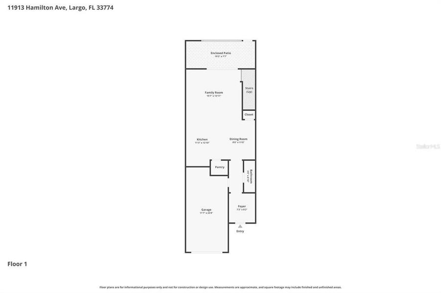 2D floor plan layout of this home in Azalea Shores, Largo, FL (Image 5).