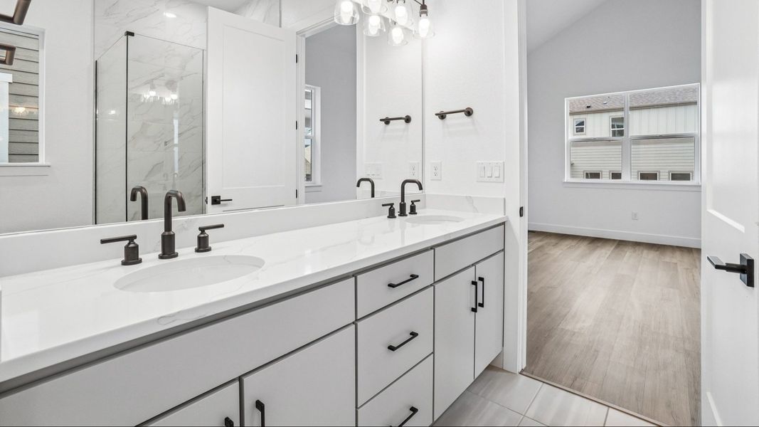 Furnished interior view inside a new home in Dillon Pointe - Journey, Broomfield (Image 21).