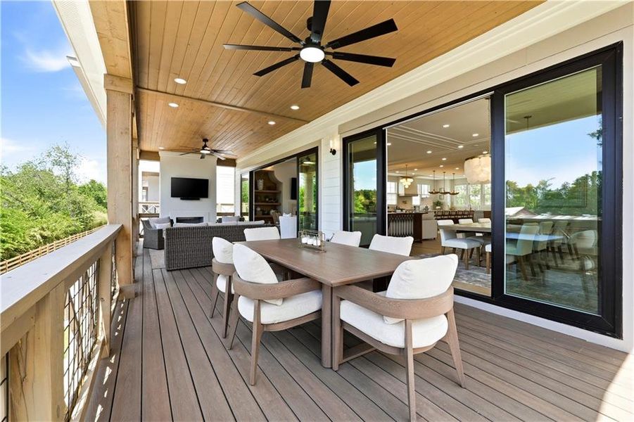 Exterior details and patio area of a home in Echo at Crabapple, Milton (Image 27).