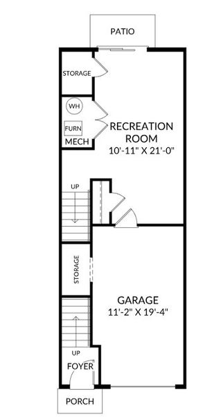 2D floor plan layout for the The Lennox by Stanley Martin Homes in Haddonstone, Raleigh, NC (Image 4).