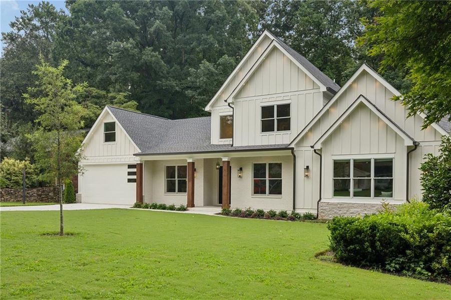 Front exterior of a new home in , Atlanta, GA, highlighting curb appeal (Image 33).
