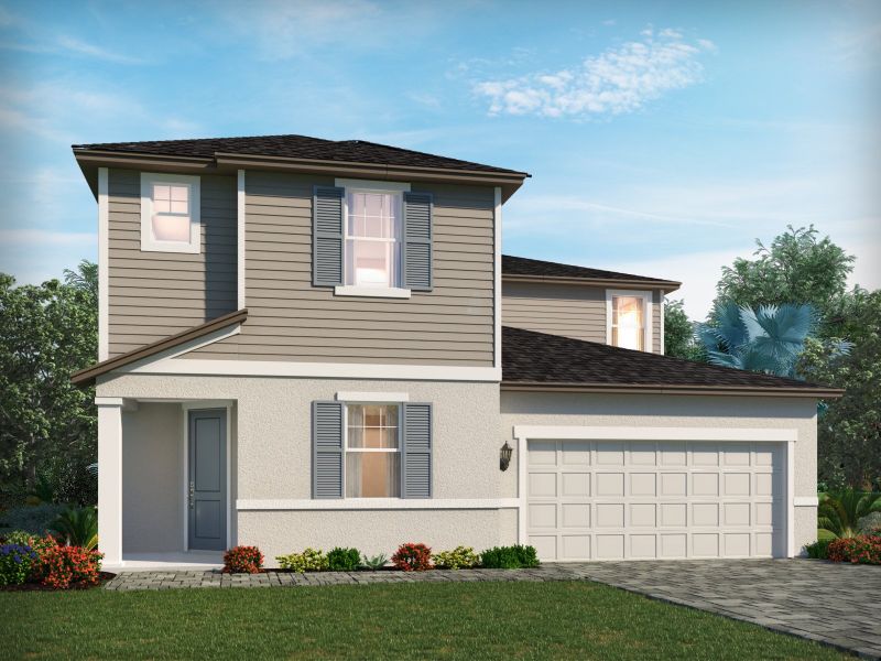 Representative exterior photo of a completed home built from the Verona by Meritage Homes in Ridgehaven - Signature Series, Ormond Beach, FL (Image 2).