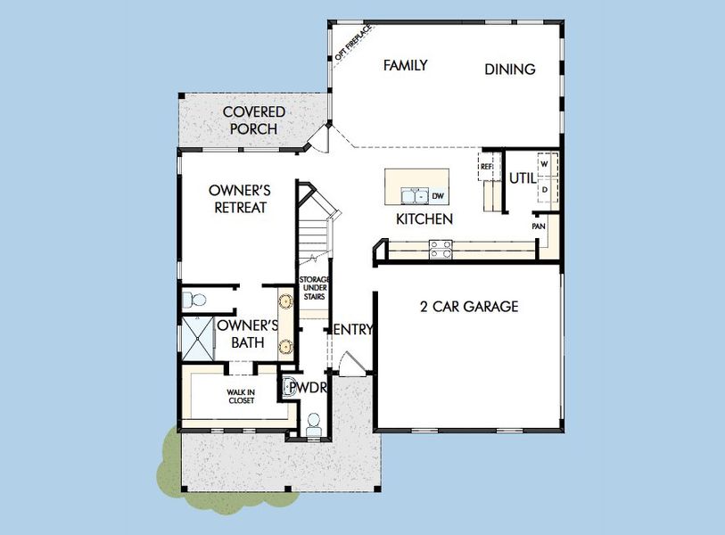 2D floor plan layout for the The Chadwell by David Weekley Homes in Walsh Gardens, Aledo, TX (Image 5).