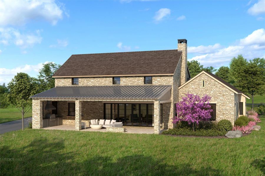 Front exterior of a new home in , Fredericksburg, TX, highlighting curb appeal (Image 2).