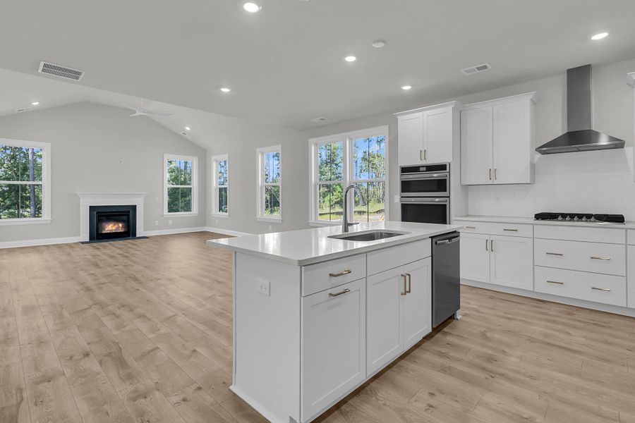 Furnished interior view inside a new home in Tidewater at Lakes of Cane Bay, Summerville (Image 5). Furnished interior view inside a new home in Tidewater at Lakes of Cane Bay, Summerville (Image 5).
