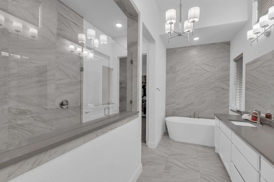 Furnished interior view inside a new home in The Highlands - 65', Porter (Image 12). Furnished interior view inside a new home in The Highlands - 65', Porter (Image 12).