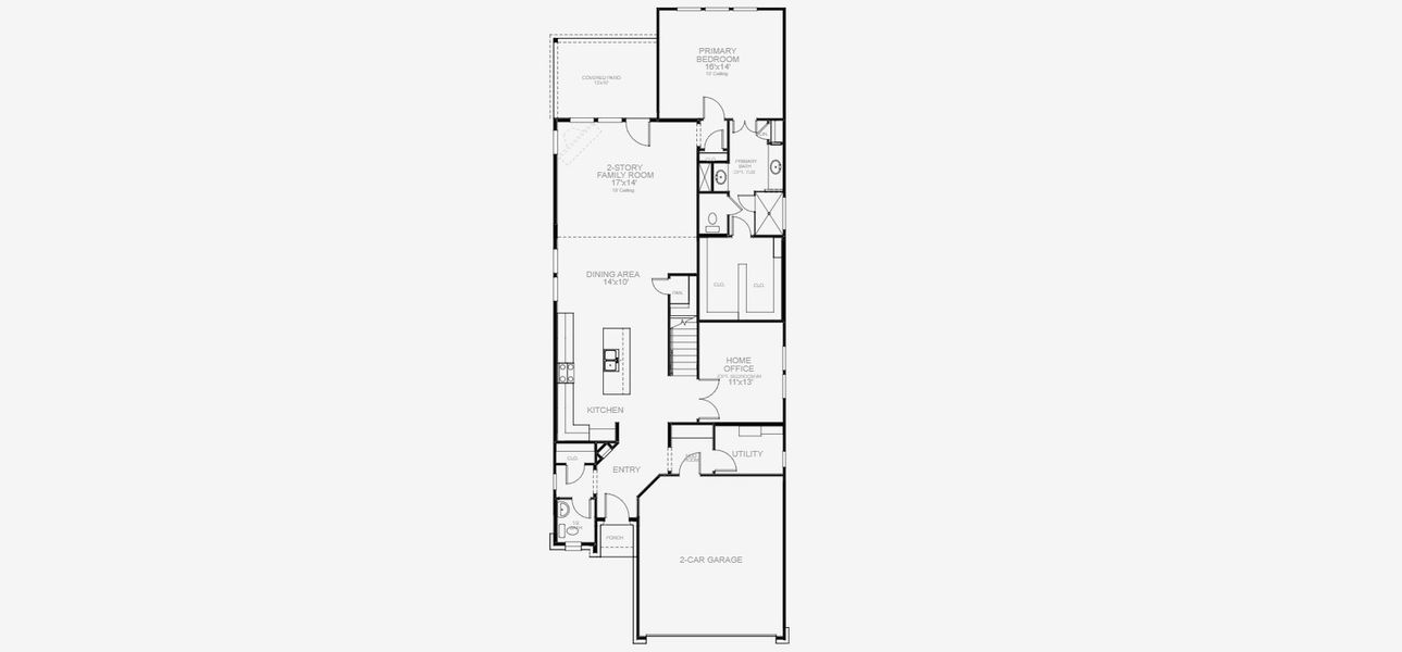 2D floor plan layout of this home in Santa Rita Ranch Tierra Rosa, Liberty Hill, TX (Image 3).