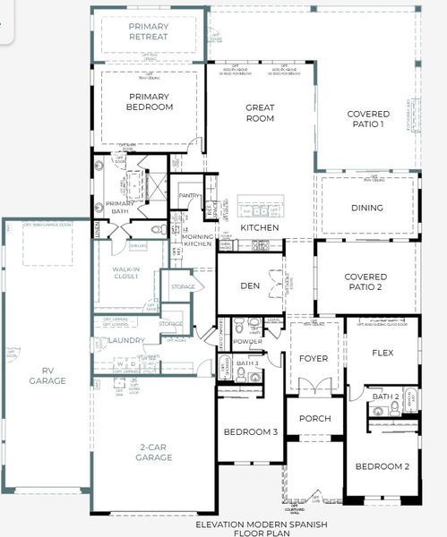 2D floor plan layout of this home in Estates at Kings Ranch, Gold Canyon, AZ (Image 5).