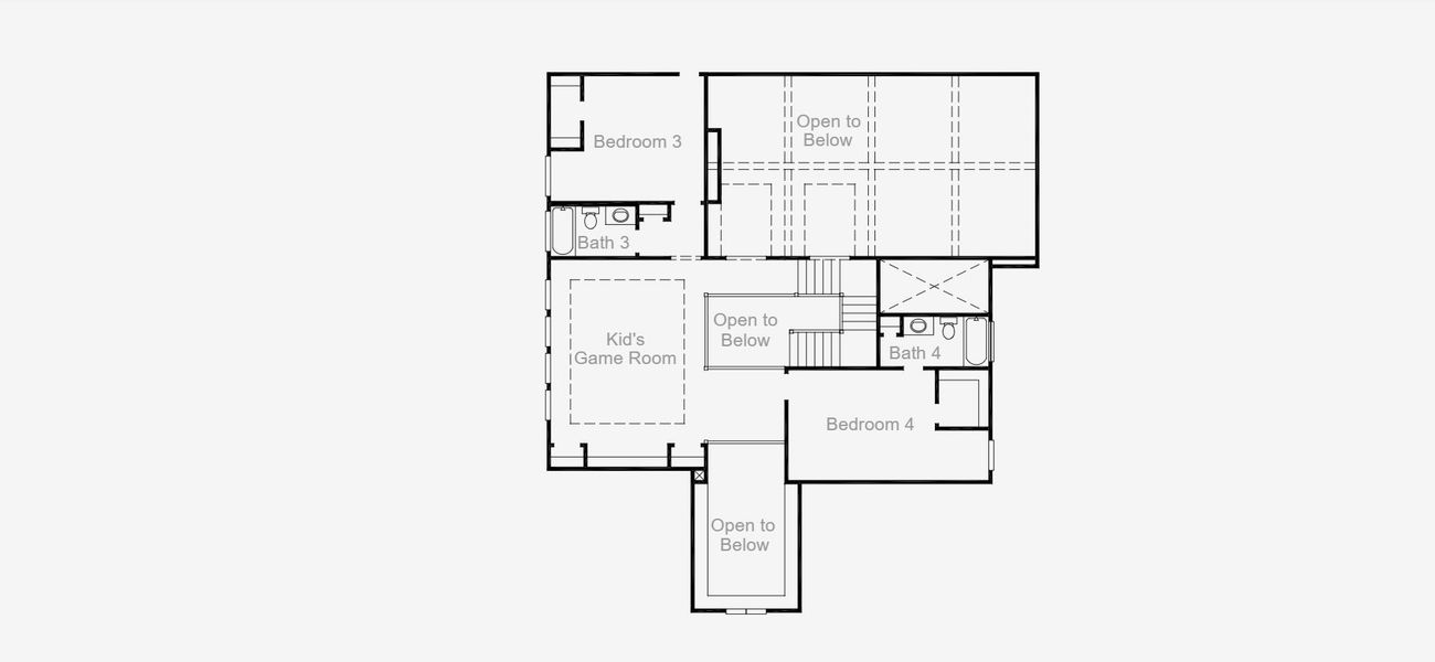 2D floor plan layout of this home in Palmera Ridge, Leander, TX (Image 5).