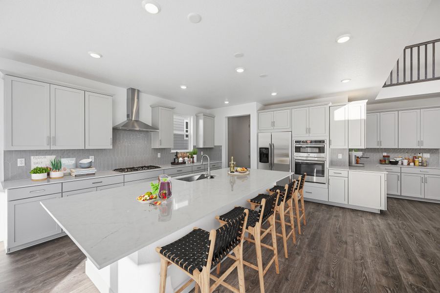 Furnished interior view inside a new home in Trailstone, Arvada (Image 5).