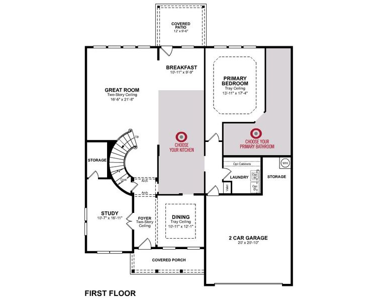 2D floor plan layout of this home in Heath Golf and Yacht Club, Heath, TX (Image 5).
