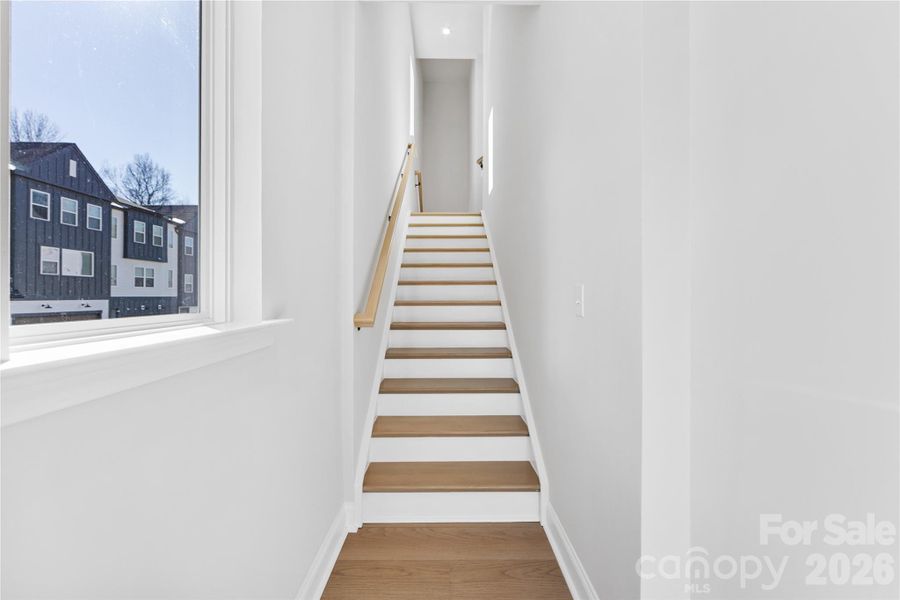 Oak Box Stairs on First Floor