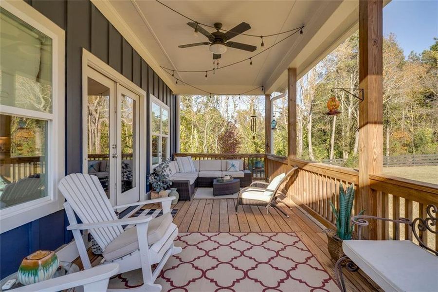 Exterior details and patio area of a home in , Commerce (Image 3).