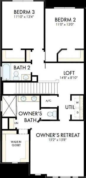2D floor plan layout of this home in Emerald Landing at Waterside at Lakewood Ranch – Towns, Sarasota, FL (Image 3). 2D floor plan layout of this home in Emerald Landing at Waterside at Lakewood Ranch – Towns, Sarasota, FL (Image 3).
