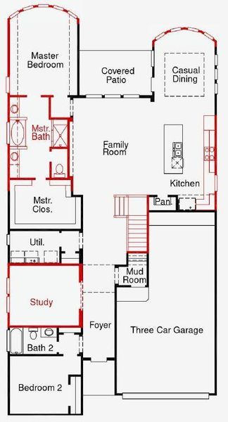 2D floor plan layout of this home in Valencia 50', Manvel, TX (Image 3).
