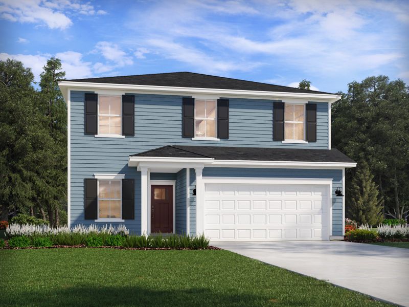 Representative exterior photo of a completed home built from the Rockwell by Meritage Homes in River Ridge, Clarksville, TN (Image 2).