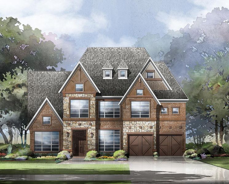 Representative exterior photo of a completed home built from the Grand Monterra II by Grand Homes in Grand Oaks, Celina, TX (Image 20).