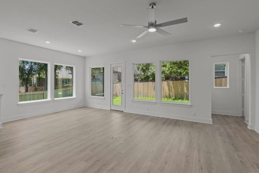 Representative unfurnished interior of a home built from the Hobson by Chesmar Homes in Buffalo Crossing, Cibolo (Image 10).